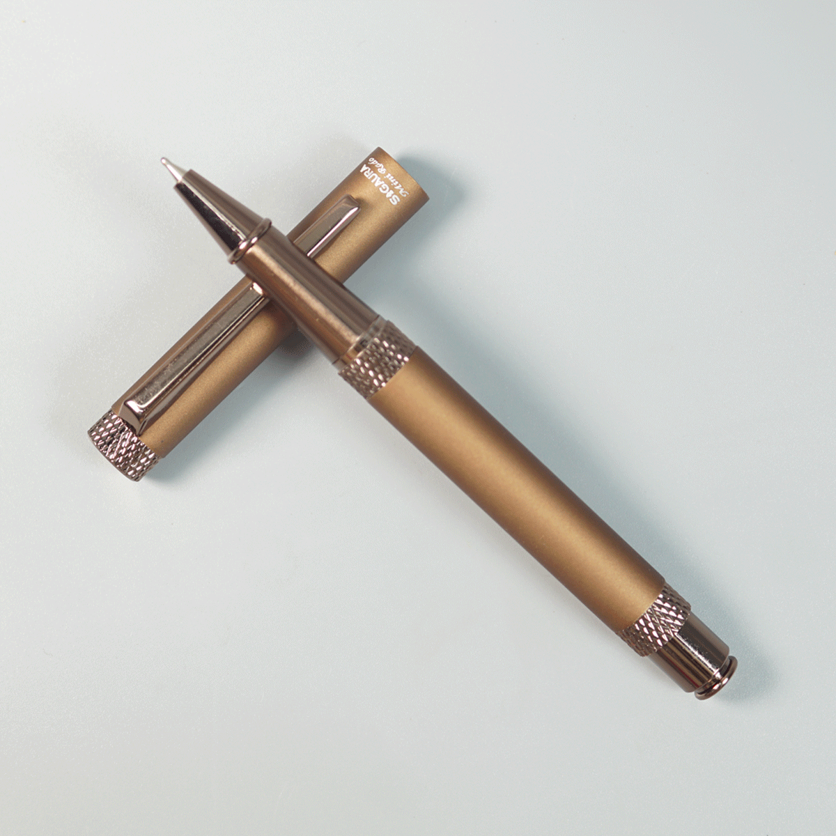 Sigaura Mini Rado Brown Color Body And Fine Tip Cap Type Ball Pen SKU 29073