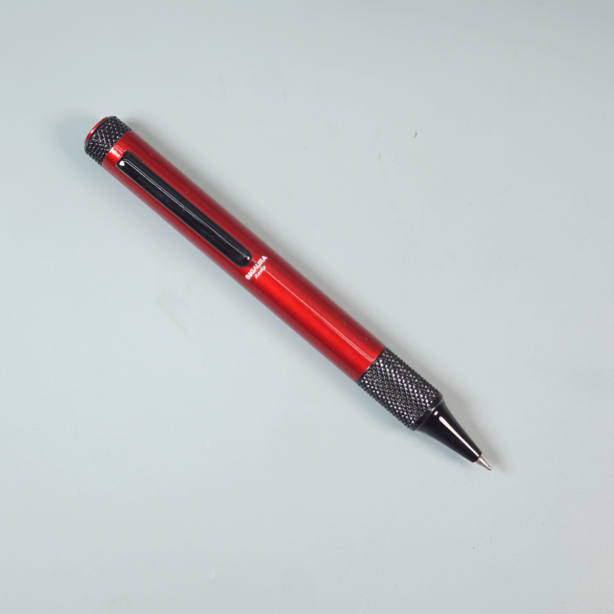 Sigaura Zatka Glossy  Full Body Red Color With Black Color Clip Tep Type Fine Tip Ball Pen SKU 29110