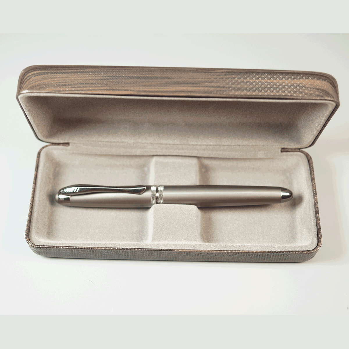 Penhouse.in pens Brown Color Box And Gun Metal Color Body With Fine Tip Roller Ball Pen  SKU 29124