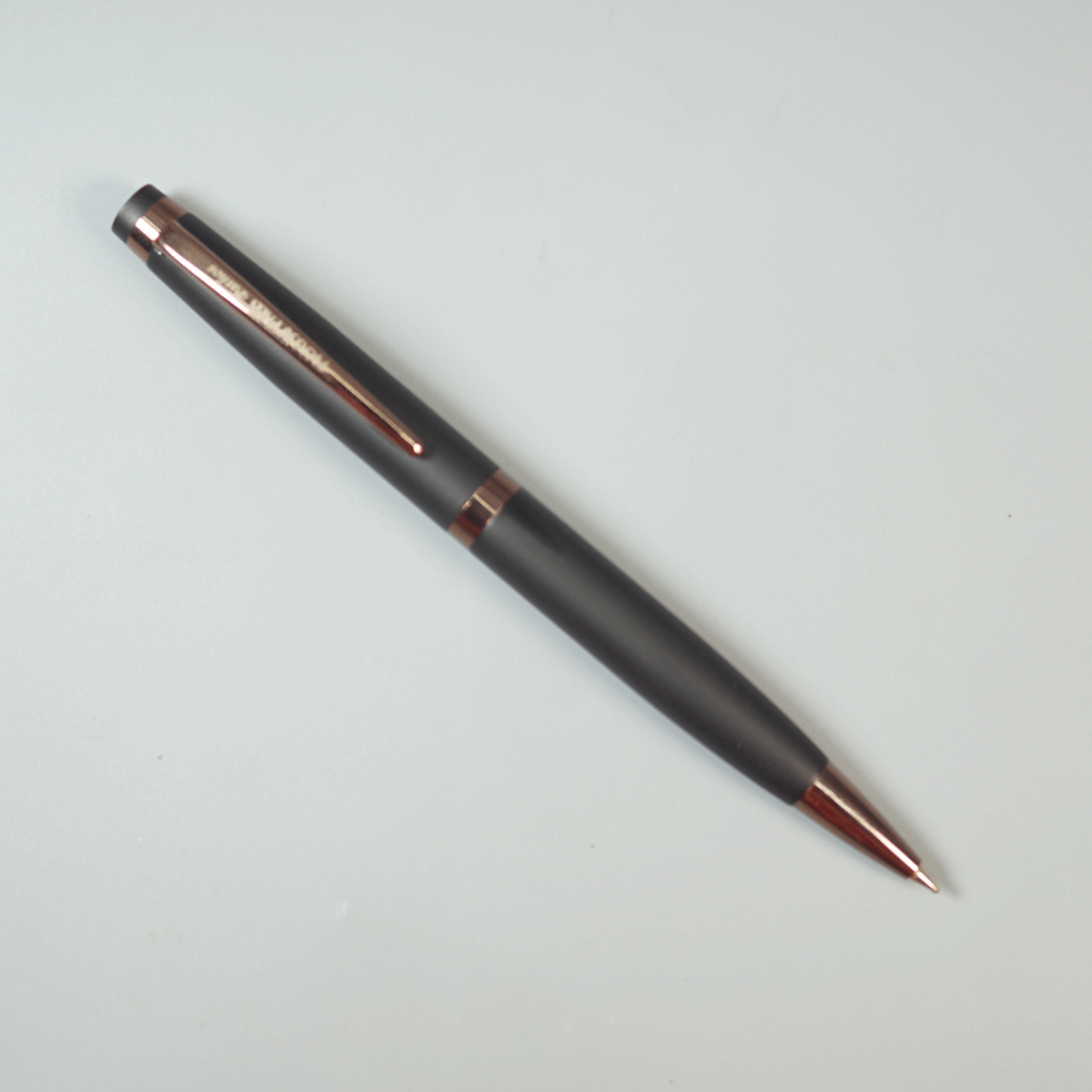 Picasso Parri Pathos Matte Black Color Body With Brown Color Clip Twist Type Ball Pen SKU 29134