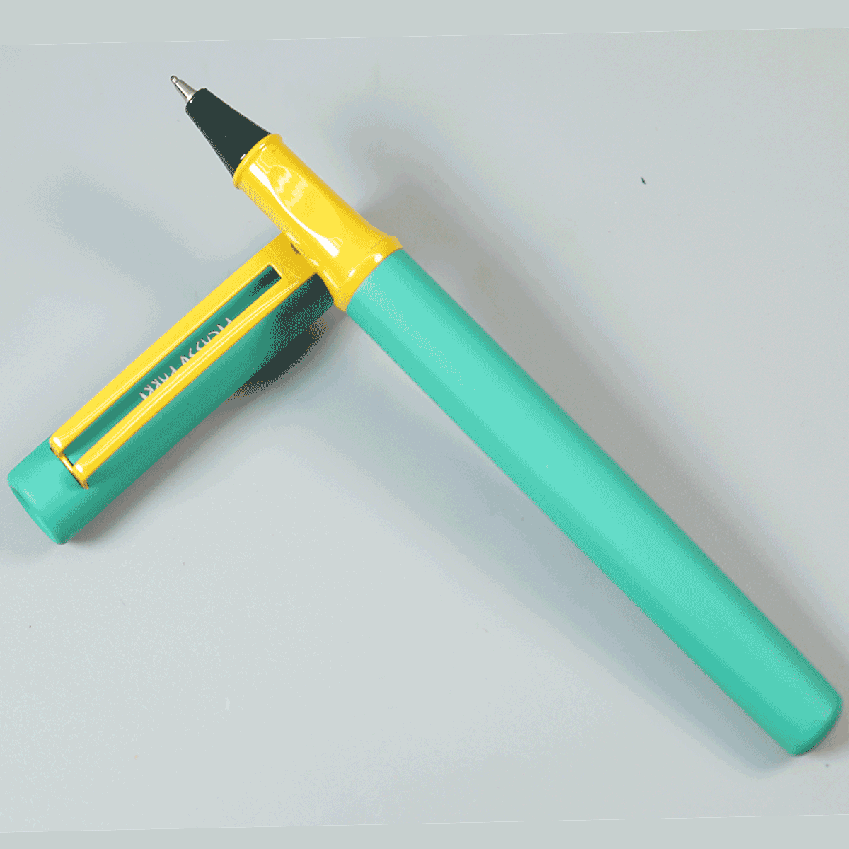Picasso Parri Matte Type Green Color Body With Yellow Grip And Yellow Clip With Green Cap With Magnet Fine Tip Ball Pen SKU 29162