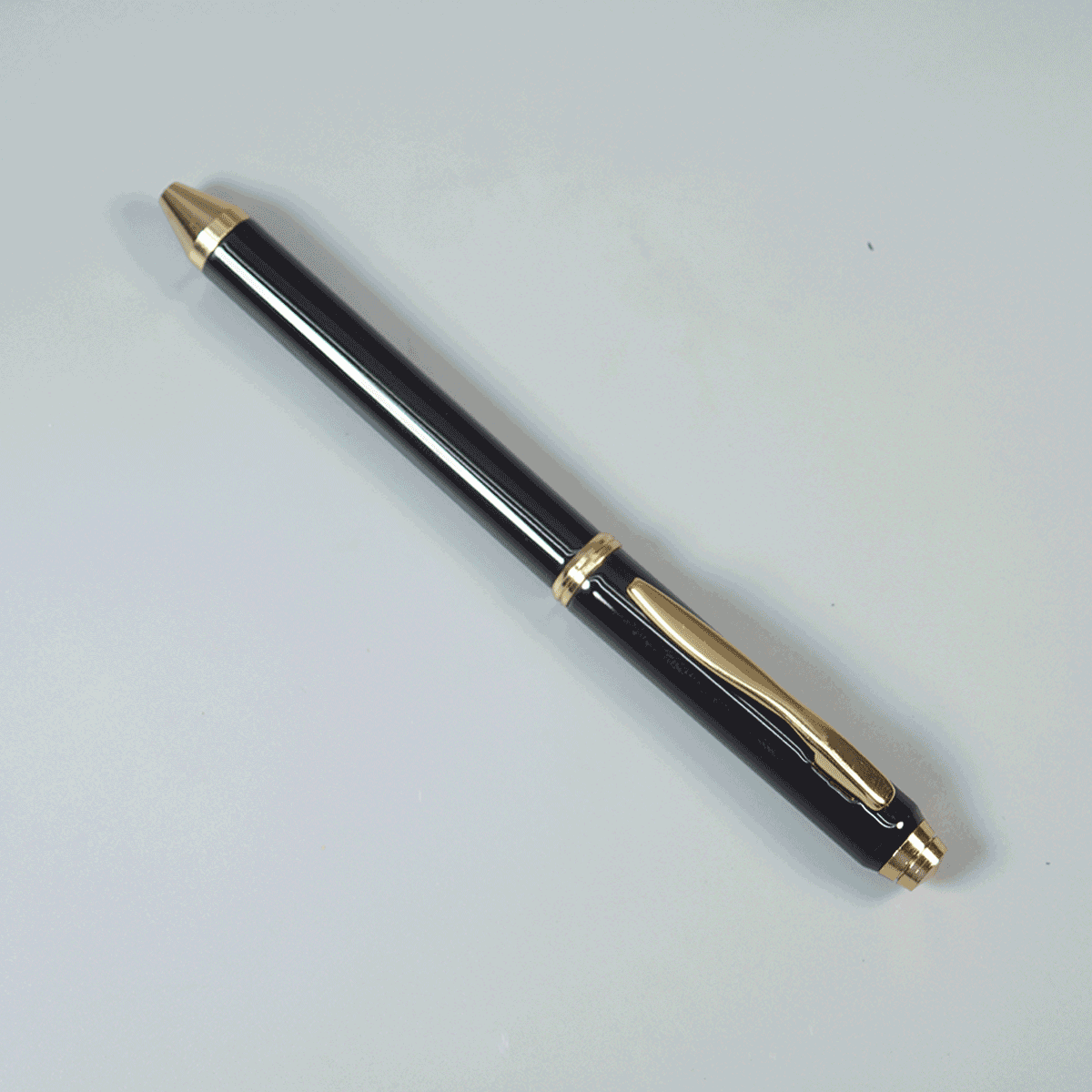Penhouse.in pens Glossy Type Full Black Color Body With Gold Trim And Gold Clip Fine Tip Twist Type Ball Pen SKU 29171