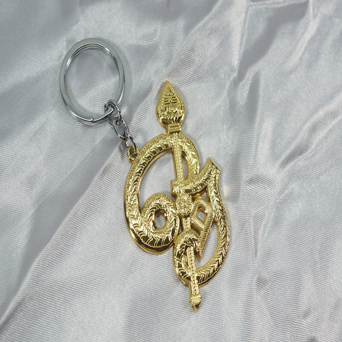 penhouse.in Om and Vel Gold Color Keychain SKU KP267
