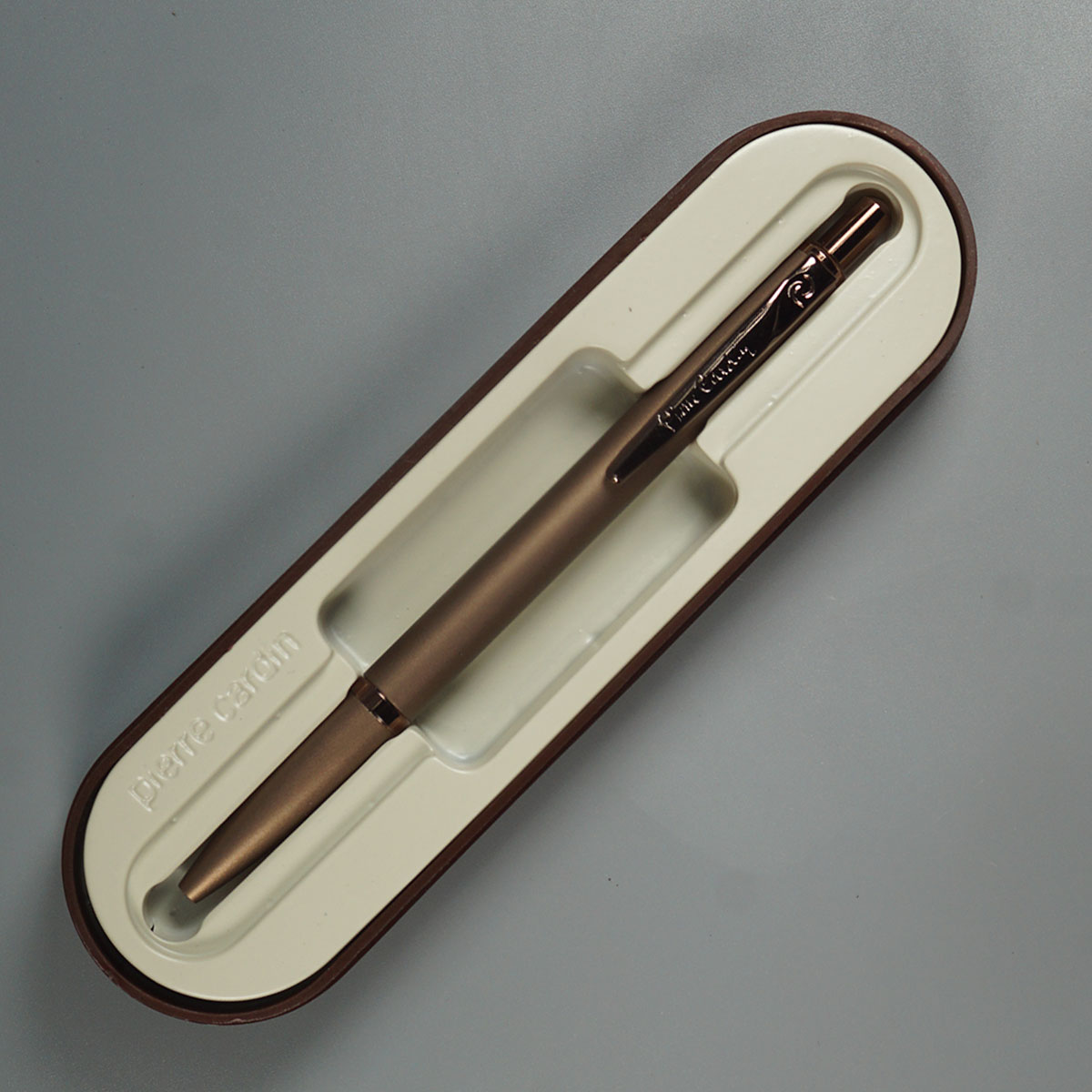 Pierre Cardin Cafe Brown Color Body With Coffee Aroma Fine Tip Retractable Ball Pen  SKU 12097