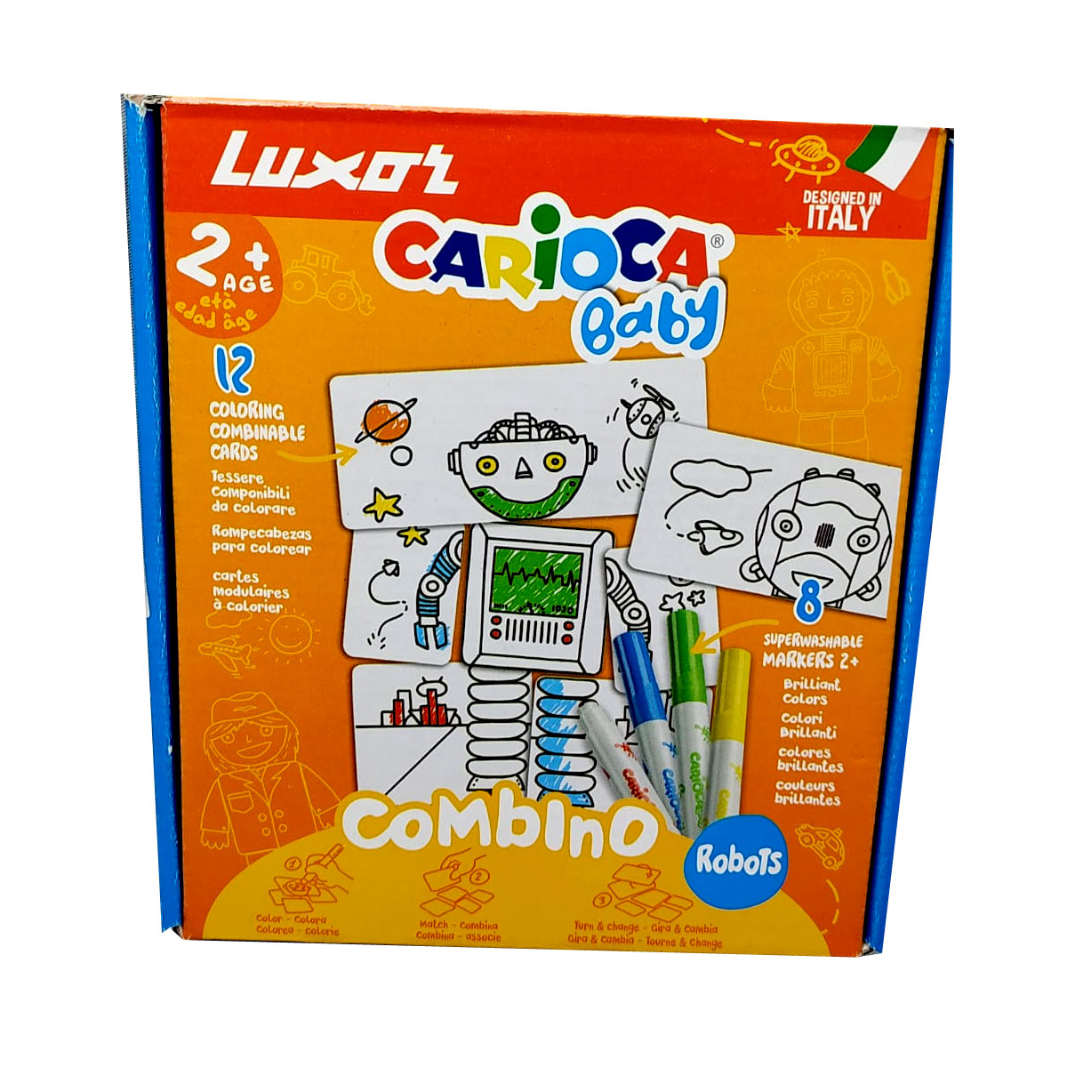 Luxor Carioca Baby - Robot Coloring Cards with Sketch Pens Model.No :50011