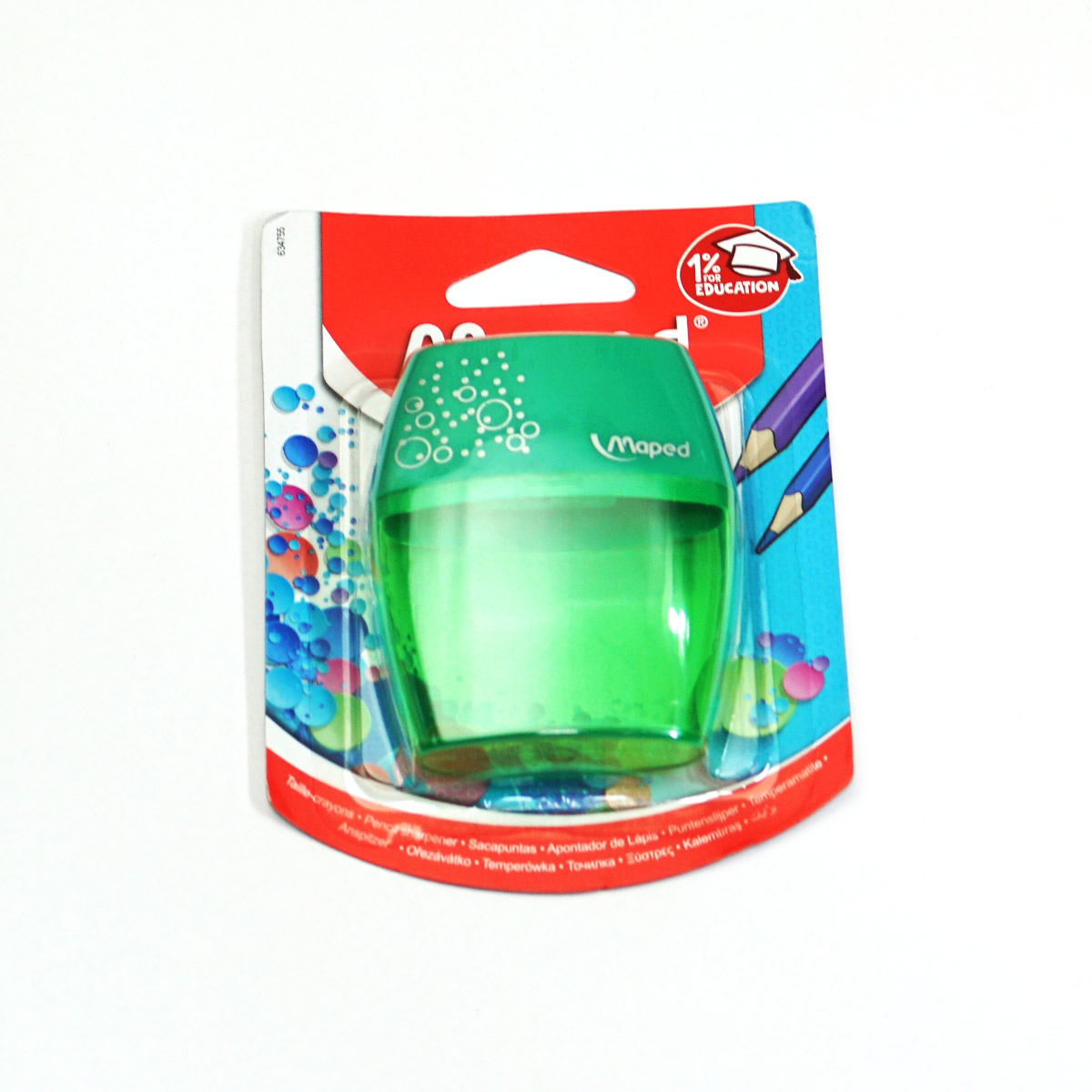 Maped 634755 Shaker Green Color With 2 Holes Jumbo And Standerd Dust Collector Pencil Sharpener SKU 50124