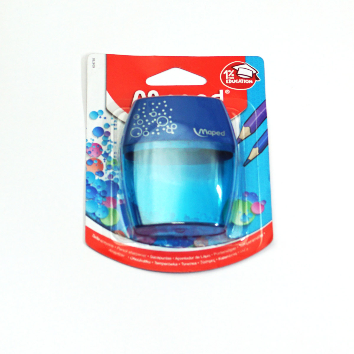 Maped 634755 Shaker Blue Color With 2 Holes Jumbo And Standerd Dust Collector Pencil Sharpener SKU 50125