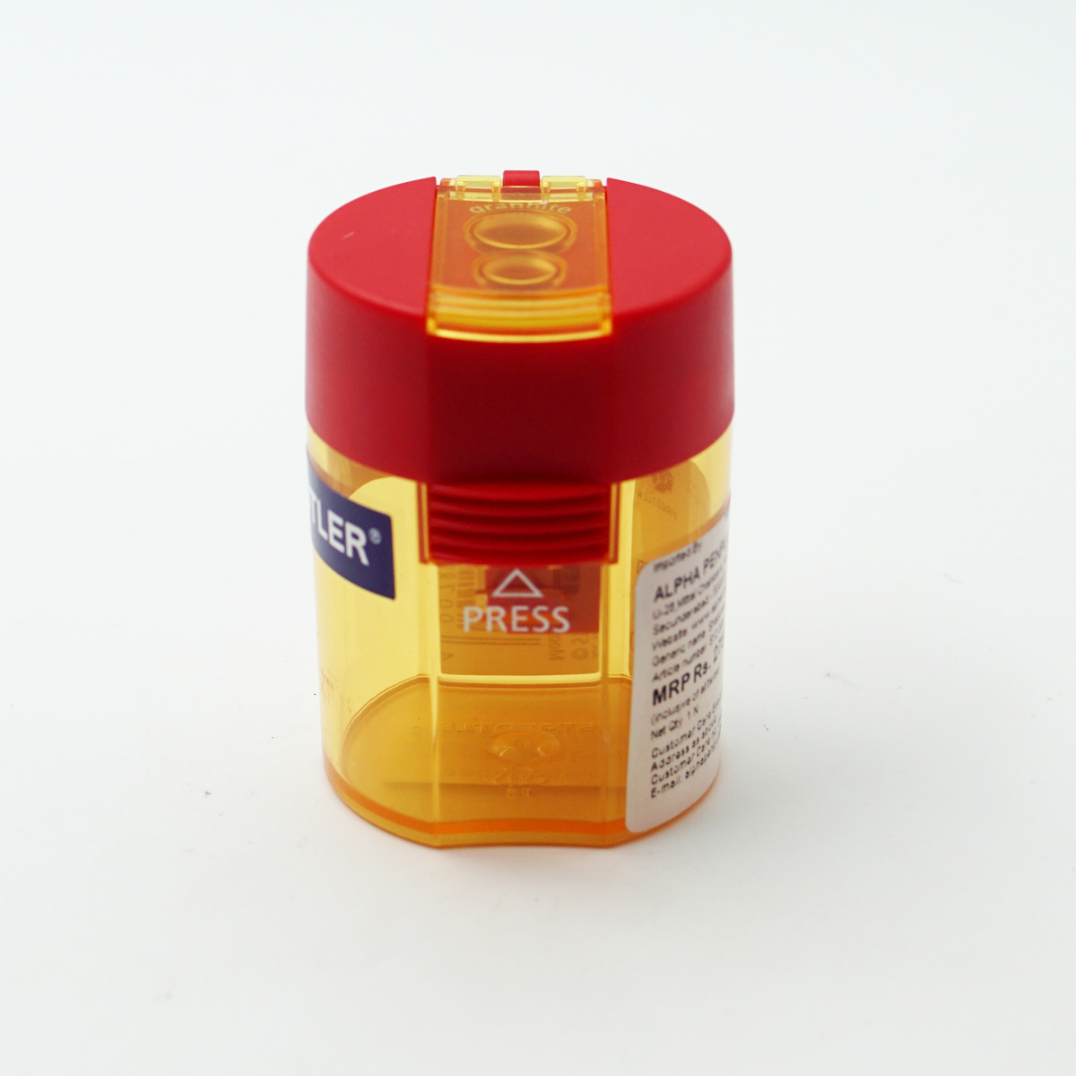 Staedtler 512006 Red Cap With Yellow Transparent Body Box Type Sharpner SKU 50161