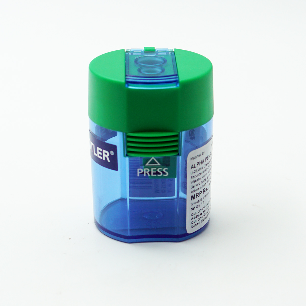 Staedtler 512006 Green Cap With Blue Transparent Body Box Type Sharpner SKU 50163