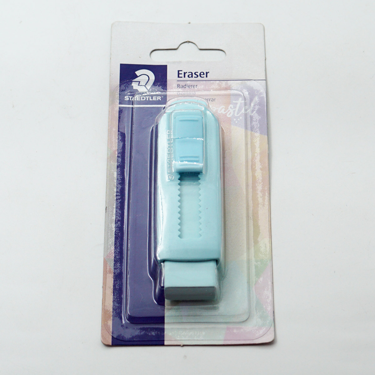 Staedtler 525 PSBKPA Sky Blue Color Sliding Plastic Eraser SKU 50167