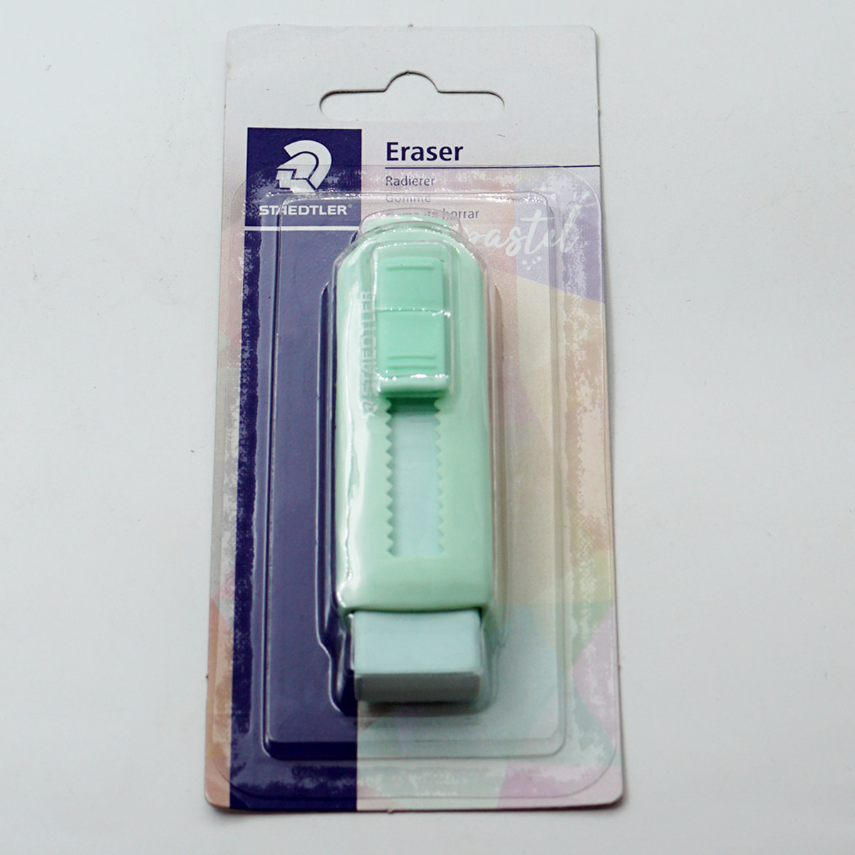 Staedtler 525 PSBKPA Light Green Color Sliding Plastic Eraser SKU 50169