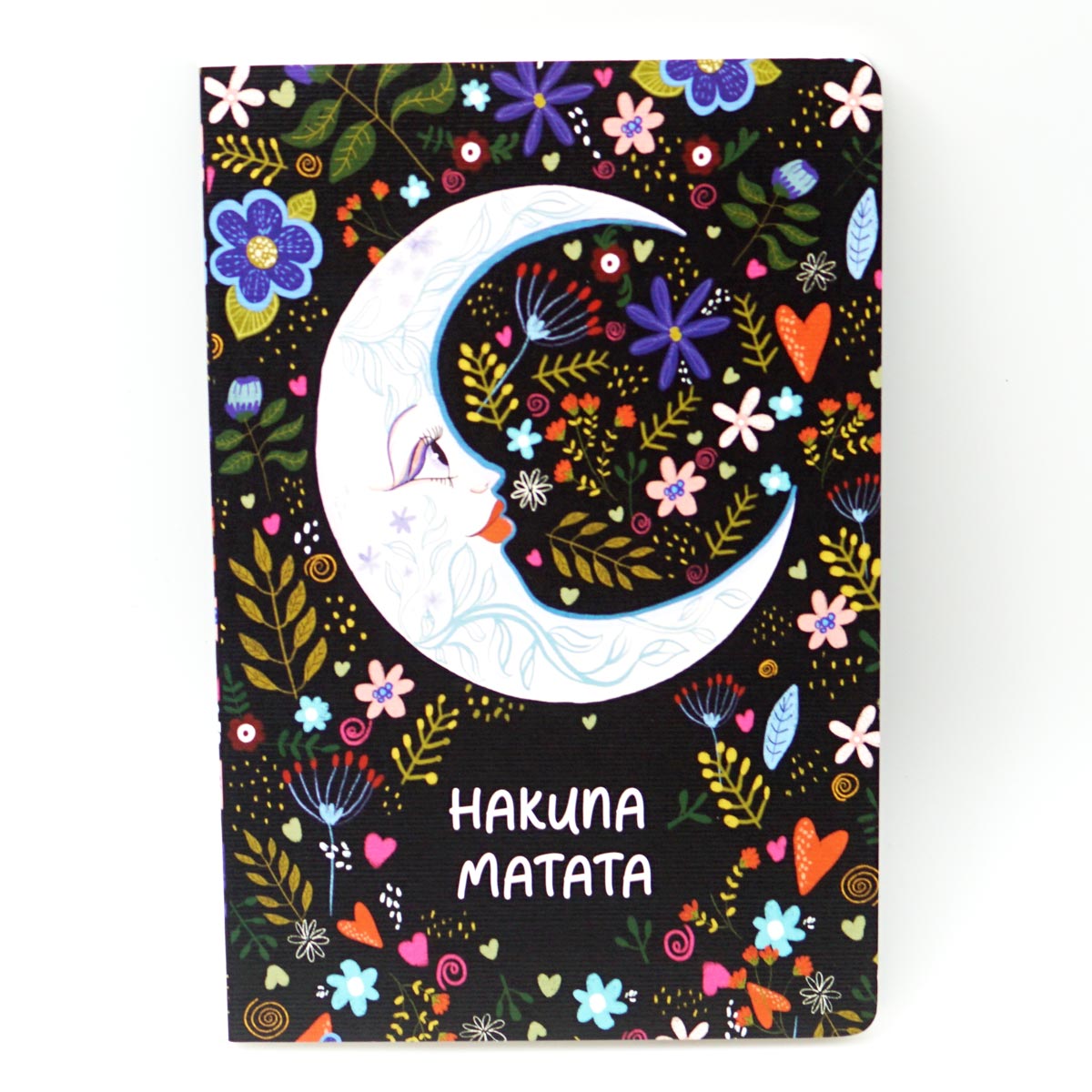 Factor B6 Black Color with Moon and Face Design Soft Bound Ruled Notebook 90 GSM With 112 Pages SKU 50192