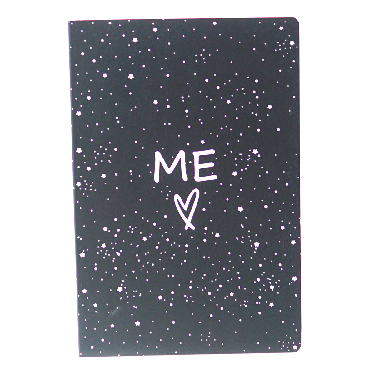 Factor B6 Black Color with Star and Dot Design Soft Bound Ruled Notebook 90 GSM With 112 Pages SKU 50193