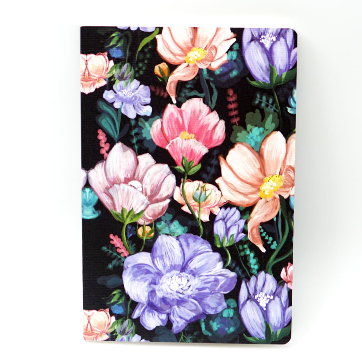 Factor B6 Black Color with Big Flower Design Soft Bound Ruled Notebook 90 GSM With 112 Pages SKU 50200