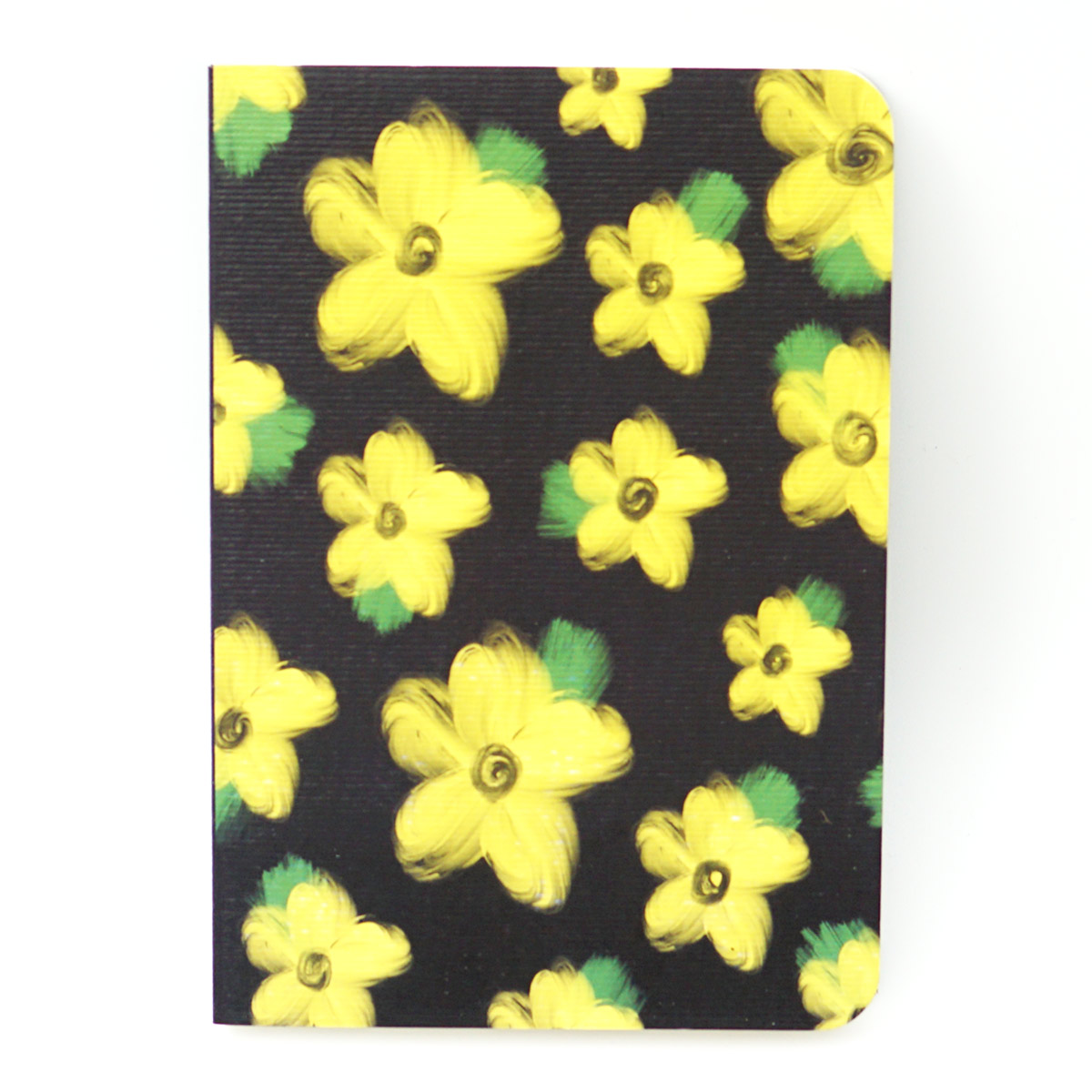 Factor A6 Black Color with Yellow Flower Design Soft Bound Ruled Notebook 100 GSM With 144 Pages SKU 50216