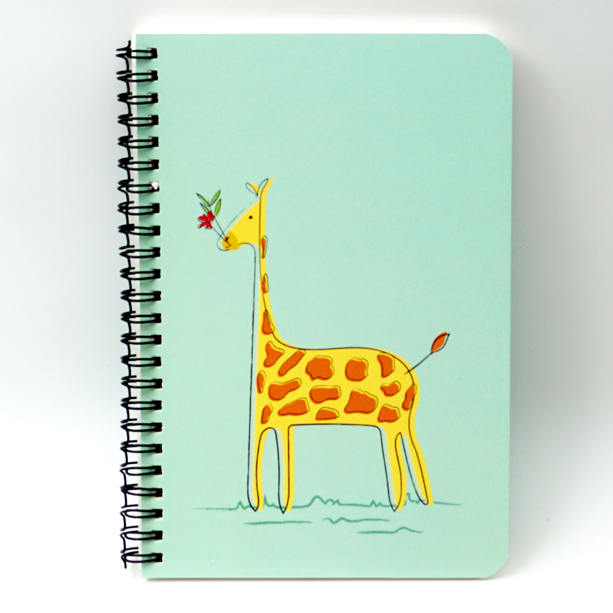 Factor A5 Light Green Colour Giraffee Design Wiro Soft Bound Unruled Spiral Notebook 100 GSM With 144 Pages SKU 50242