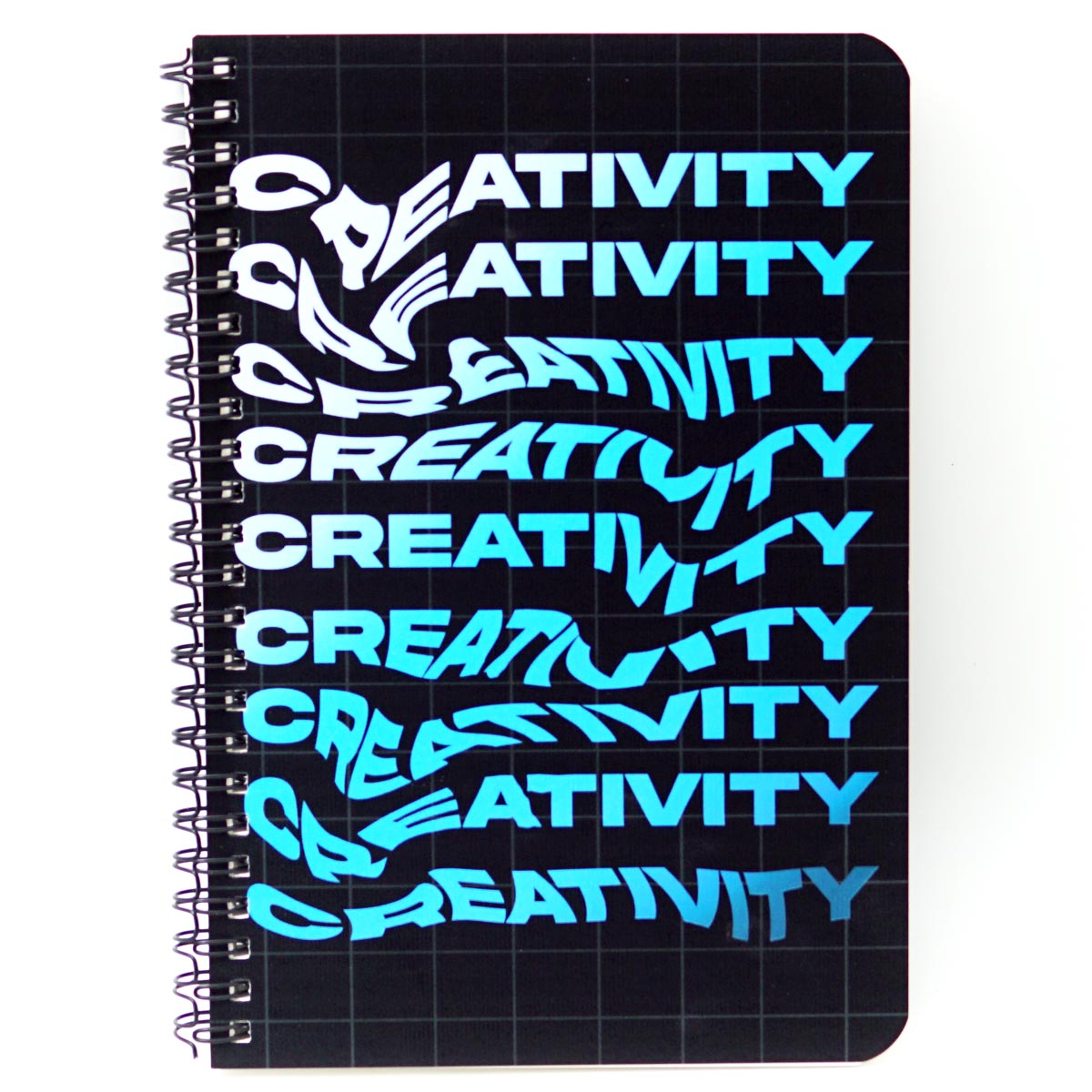 Factor A5 Black Colour  Checked Design Wiro Soft Bound Unruled Spiral Notebook 100 GSM With 144 Pages SKU 50244