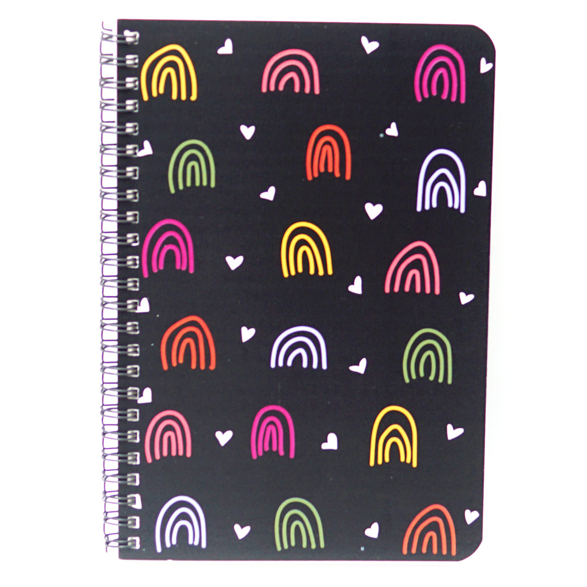 Factor A5 Black Colour With Curve Design Wiro Soft Bound Unruled Spiral Notebook 100 GSM With 144 Pages SKU 50246