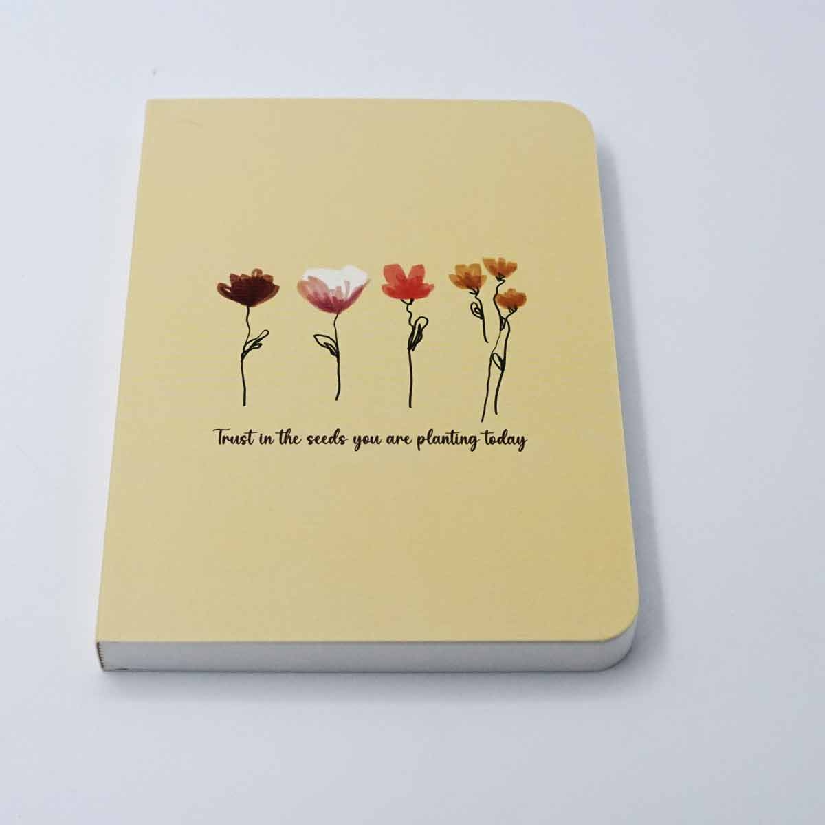 Factor A6 144 Page Yellow Color With Flower Design Soft Bound 100Gms Ruled Note Book SKU 50255