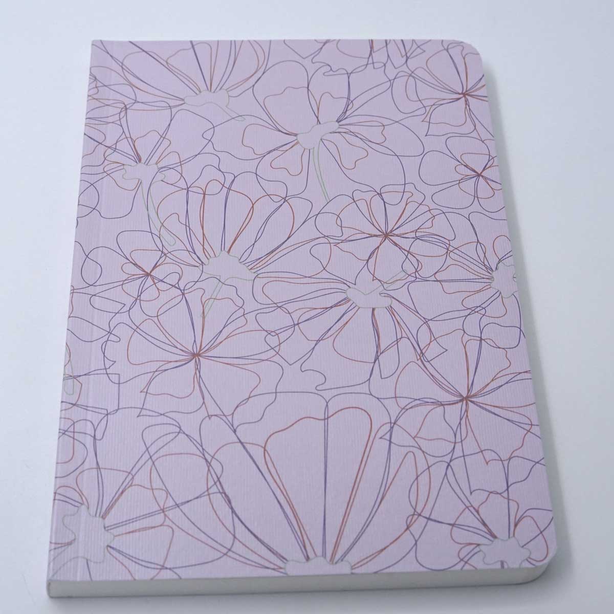 Factor A5 160 Pages Purple Pencil  Flowers  Design Soft Bound 90Gms Ruled Note Book SKU 50270