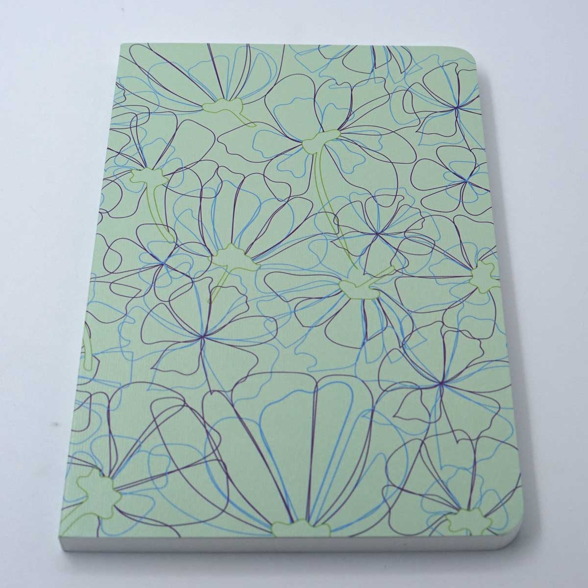 Factor A5 160 Pages Green Pencil  Flowers  Design Soft Bound 90Gms Ruled Note Book SKU 50271