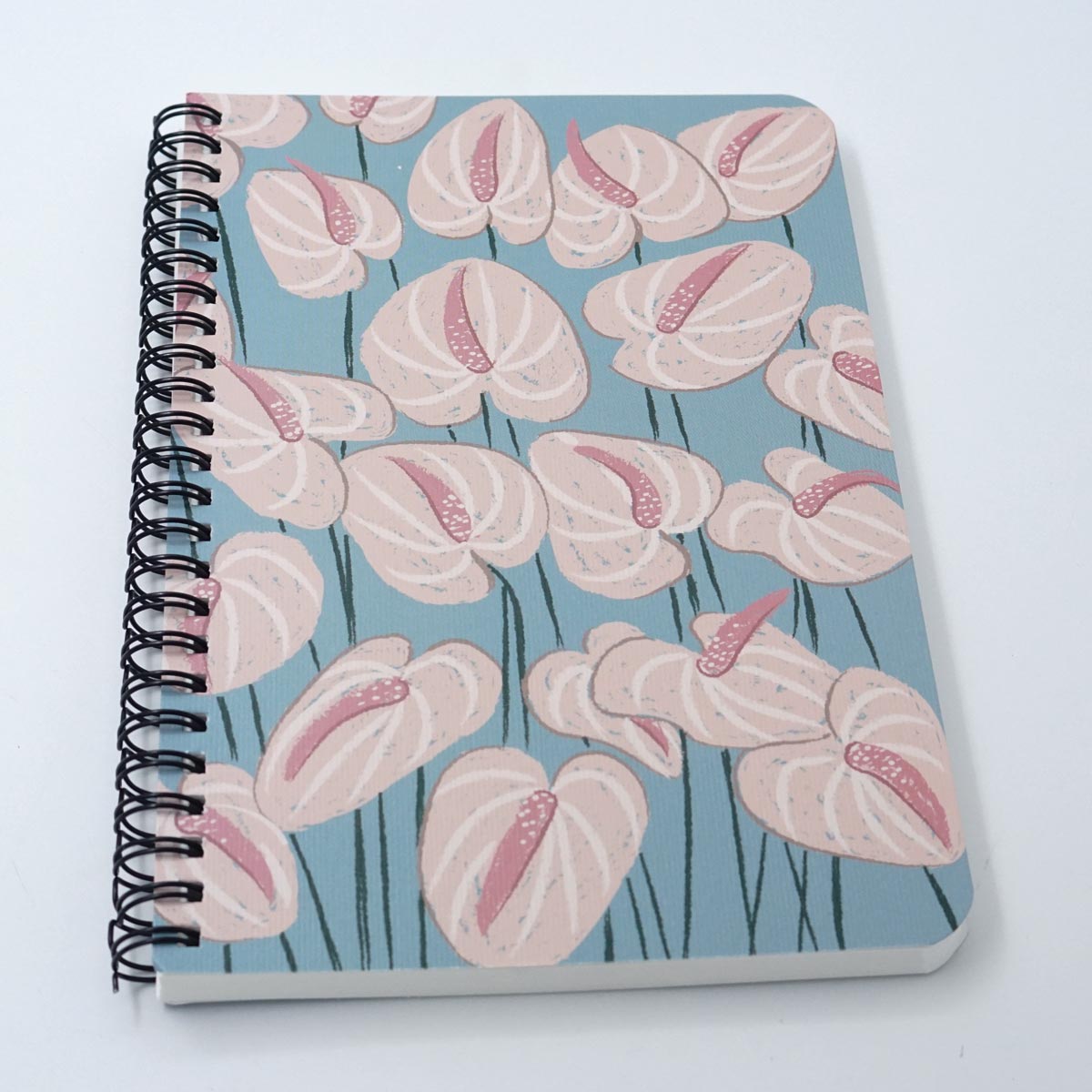 Factor A5 144 Pages Peach With Lotus Leaf Design Soft Bound 100Gms Spiral Note Book  SKU 50273