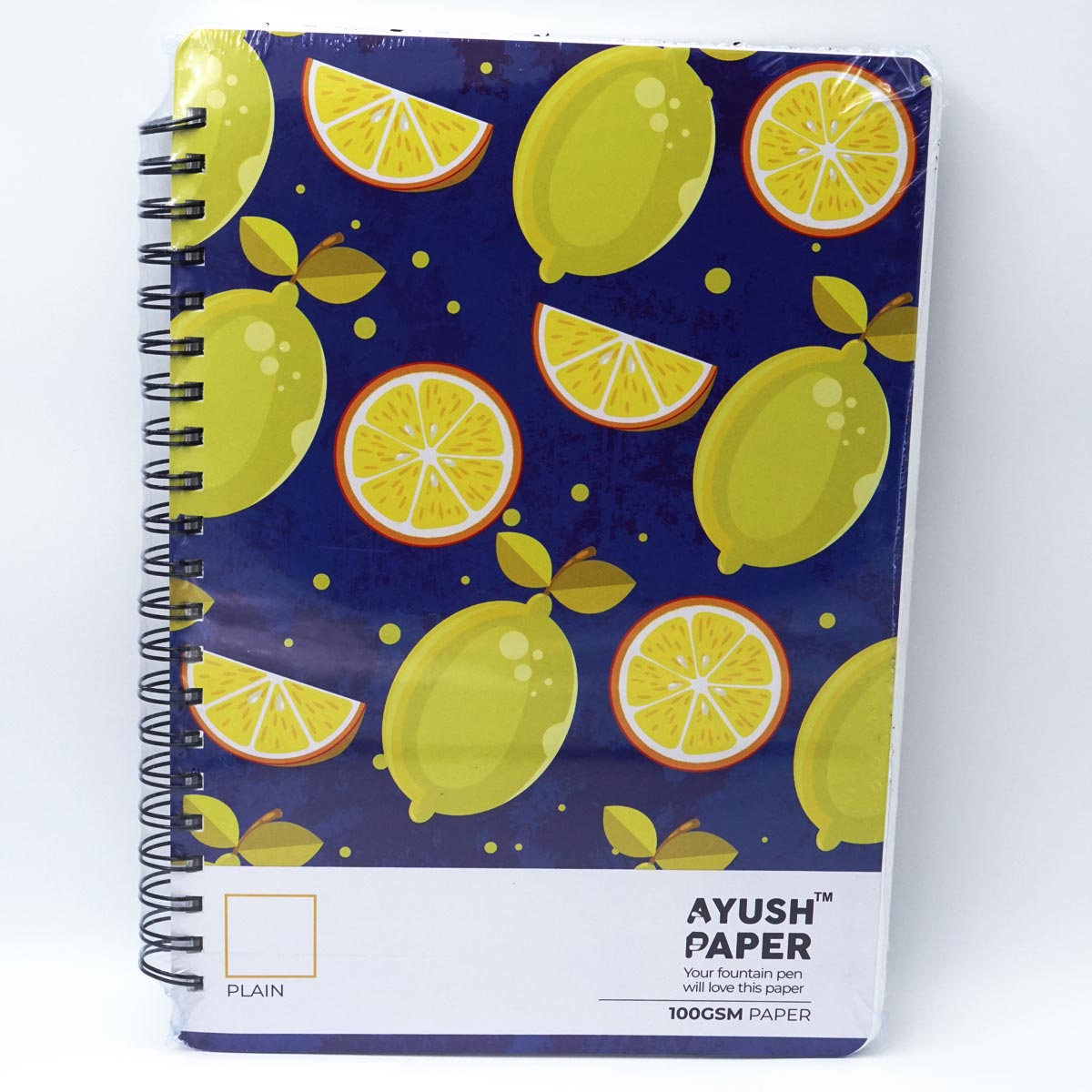 Ayush Lemon Design Unruled  A4 Size 100 Pages Note Book SKU 50286