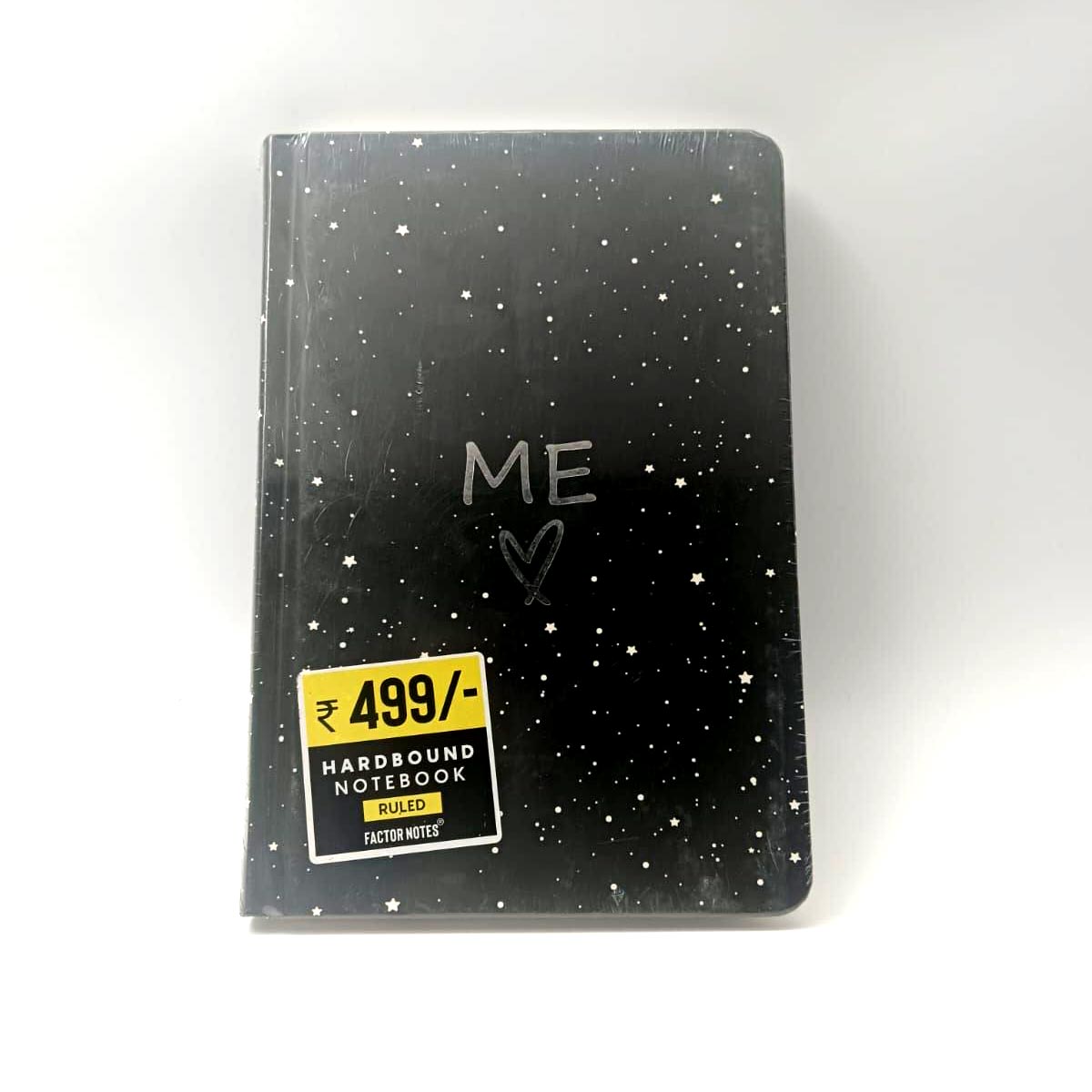 Factor A5 200Pages Black Color ME With Heart Design Ruled Note Book SKU 50303