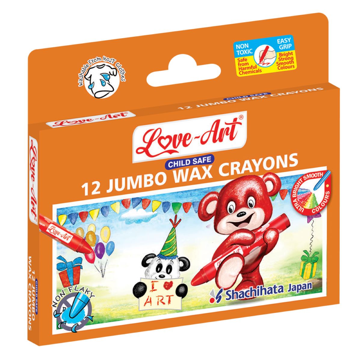 Artline 12 Jumbo Max Wax Crayons Smooth and Soft Strokes No Fading And No Smudging Better Grip Child Safe  Extra Long And Washable  SKU 50332