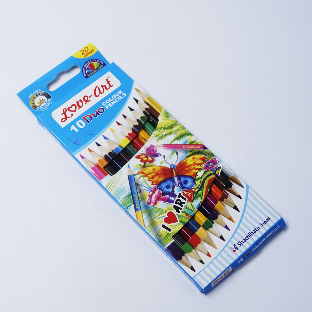 Artline 10 Duo Colored ultra Bright and Smooth Color Pencils 2 Shades in 1 Triangular color Pencils Superior Coverage and Color Mixing Better Girp  SKU 50335