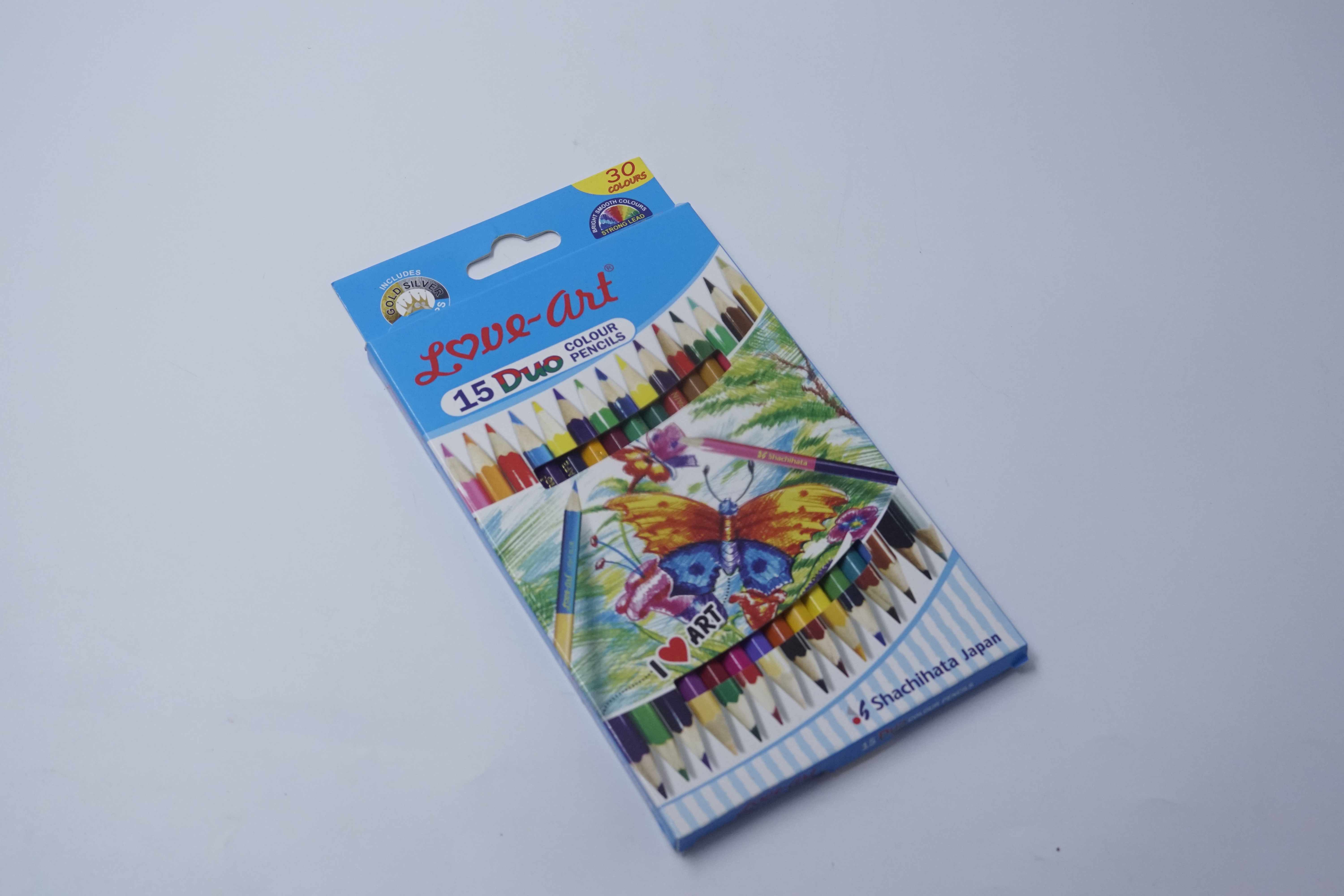 Artline 15 Duo Colored ultra Bright and Smooth Color Pencils 2 Shades in 1 Triangular color Pencils Superior Coverage and Color Mixing Better Girp  SKU 50337