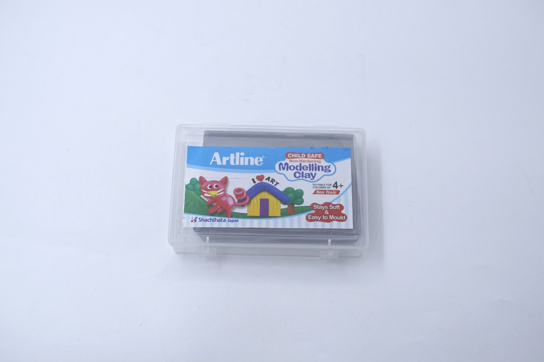 Artline Modelling Clay Non-Hardering Child Safe Stay soft & Easy To Mould Grey Color SKU 50367