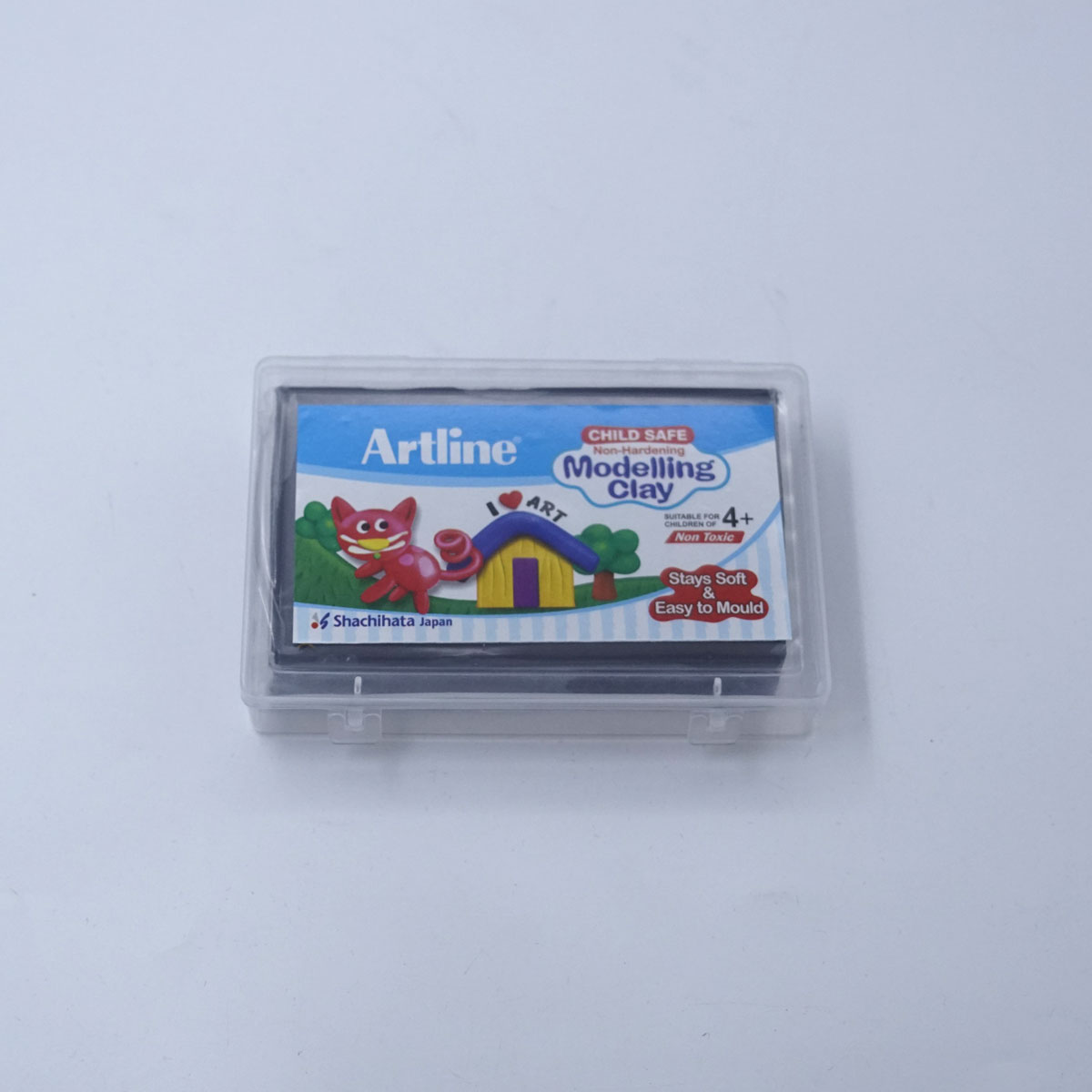 Artline Modelling Clay Non-Hardering Child Safe Stay soft & Easy To Mould Black Color SKU 50368