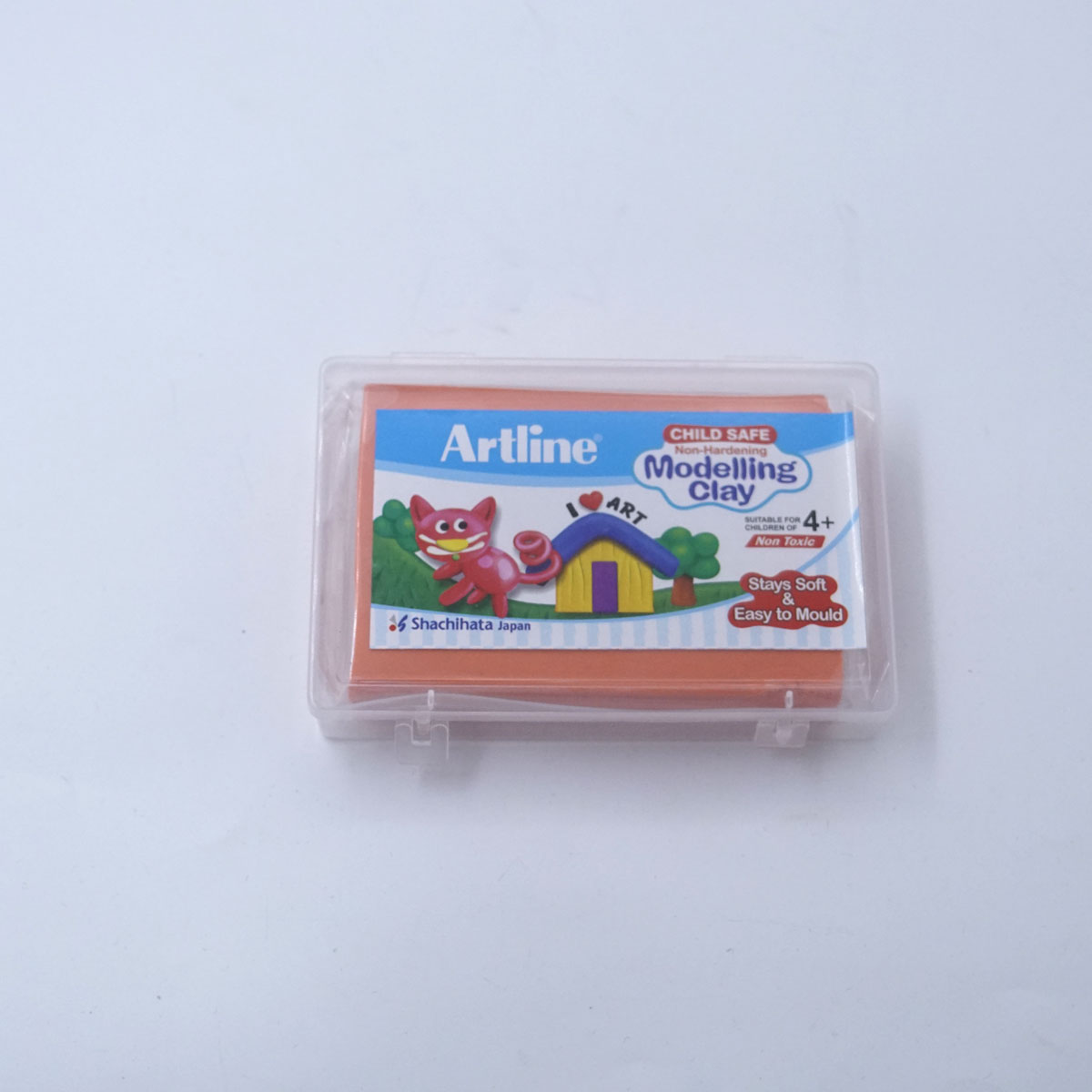 Artline Modelling Clay Non-Hardering Child Safe Stay soft & Easy To Mould Orange Color SKU 50369