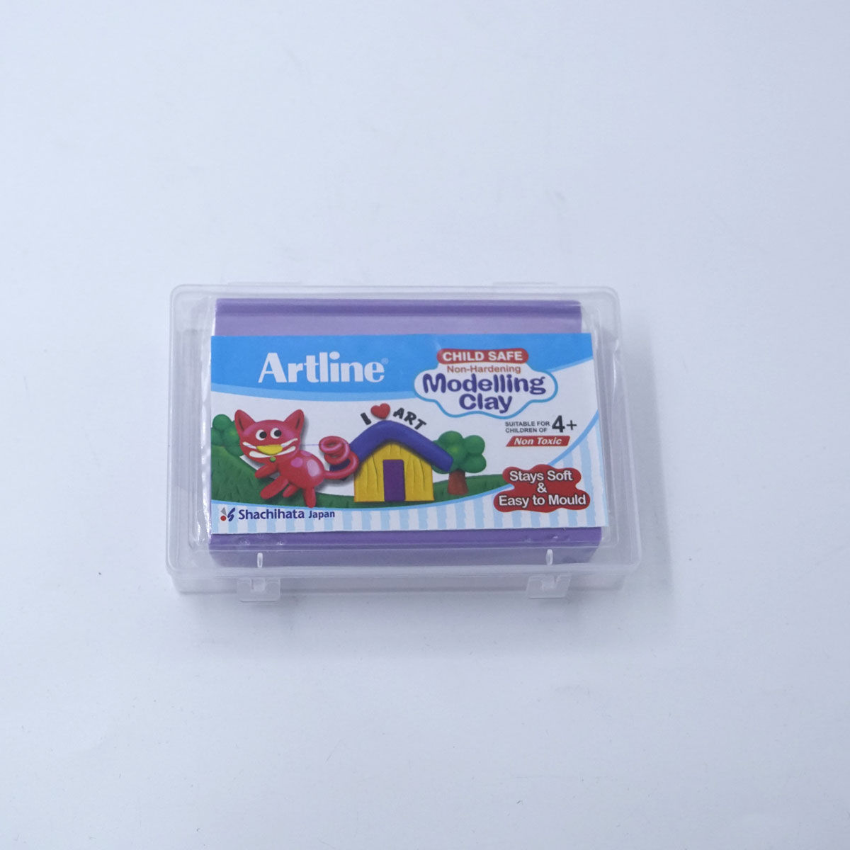Artline Modelling Clay Non-Hardering Child Safe Stay soft & Easy To Mould Purple Color SKU 50372
