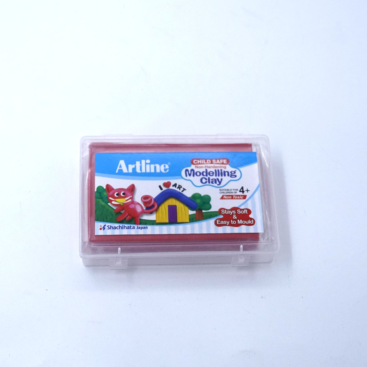 Artline Modelling Clay Non-Hardering Child Safe Stay soft & Easy To Mould Red Color SKU 50375