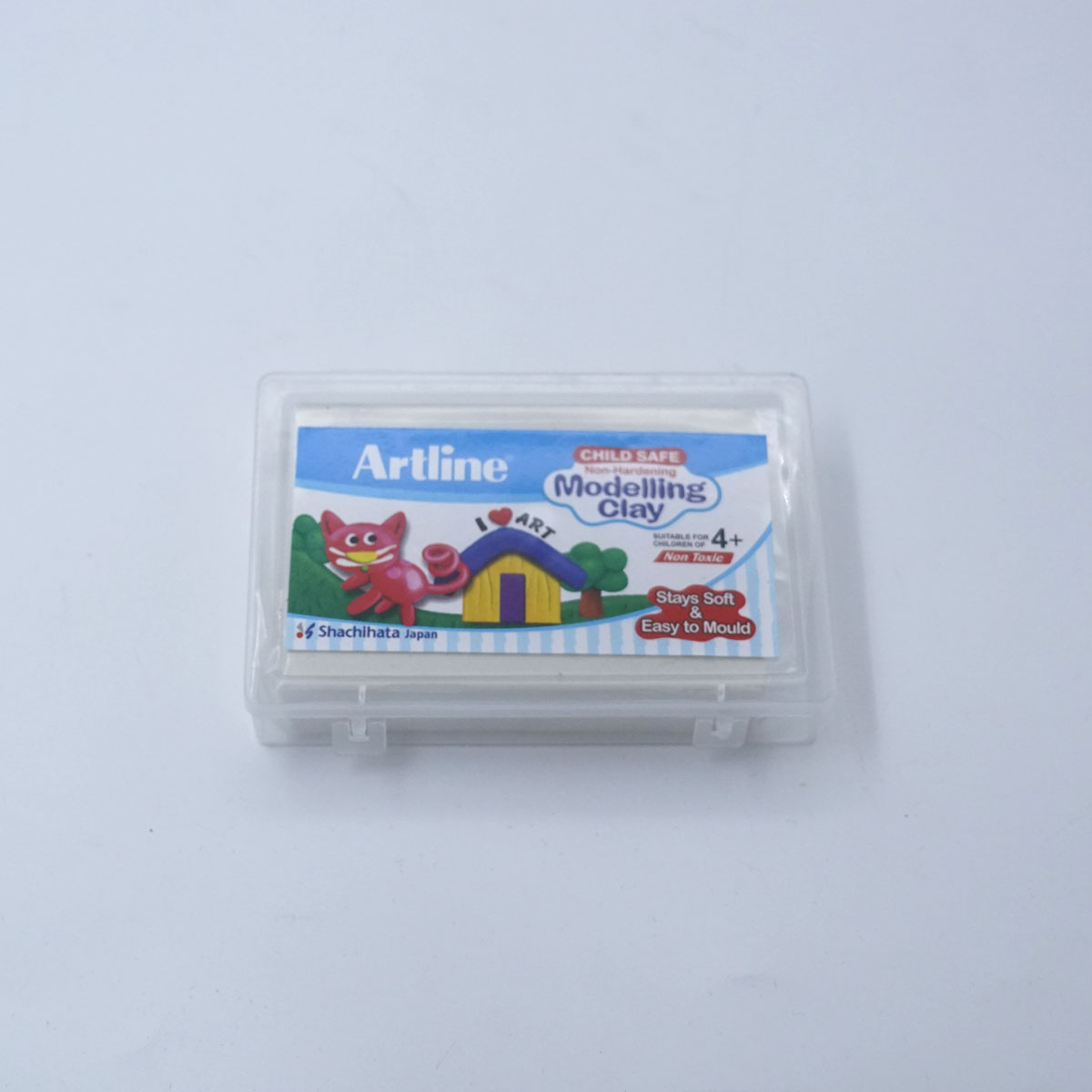 Artline Modelling Clay Non-Hardering Child Safe Stay soft & Easy To Mould White Color SKU 50377