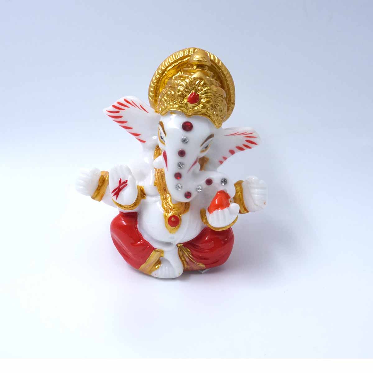 penhouse.in Lord Ganesha Statue white with Red SKU 50726