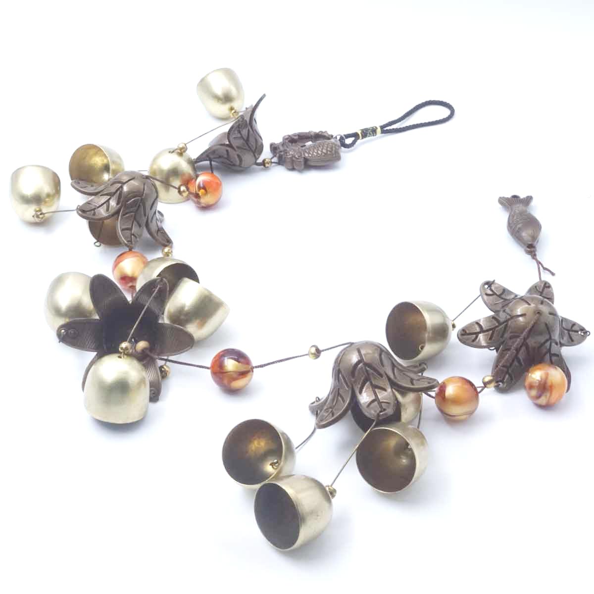 penhouse.in Hanging wind chime Fish design with Bell Brown Color SKU 50755