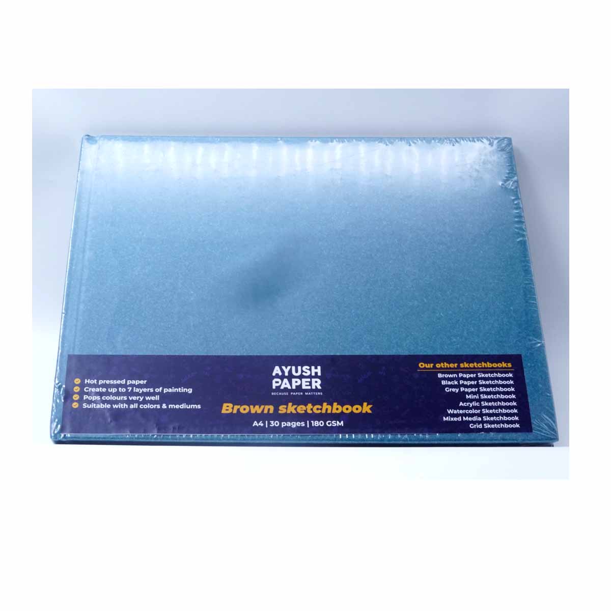 Ayush Paper Brown Sketch Book A4 Hardbound SKU 51048