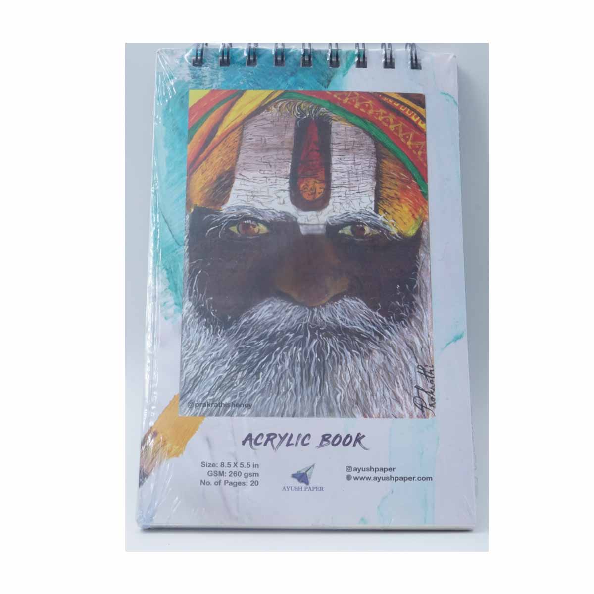 Ayush Paper Acrylic Book A5 Wiro 260GSM SKU 51051