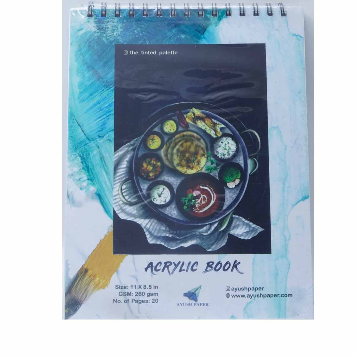 Ayush Paper Acrylic Book A4 Wiro 260GSM SKU 51052