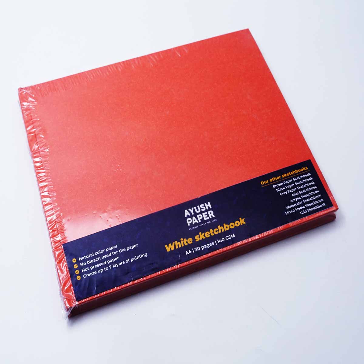 Ayush PAyush Paperer White Sketch Book A4 Hardbound 30PGS/200GSM SKU 51077