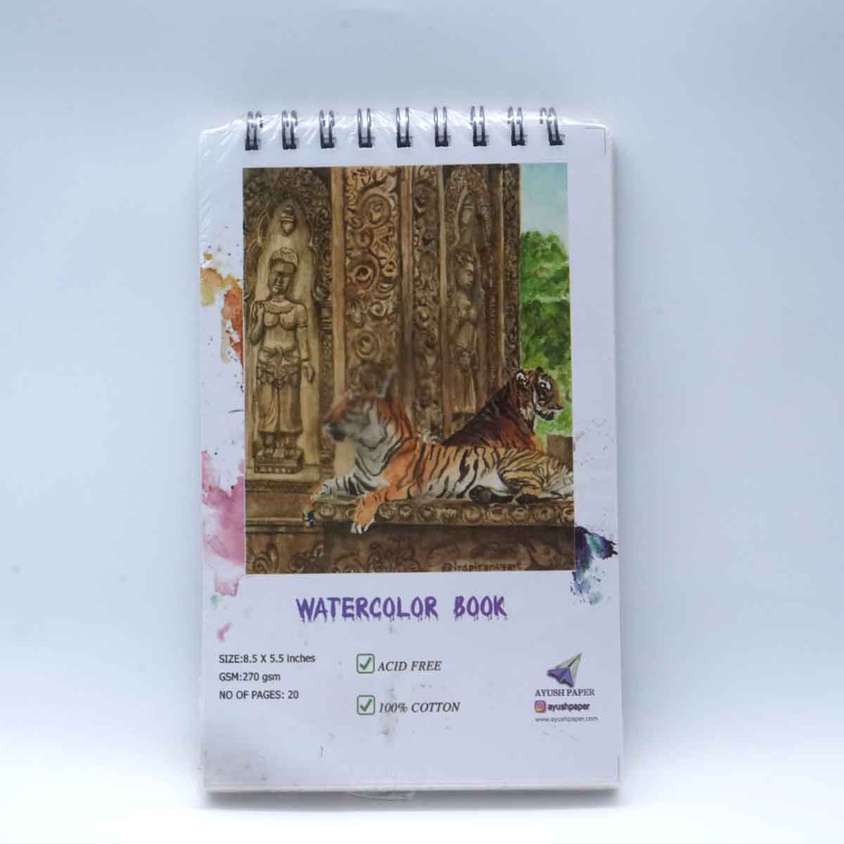 Ayush Paper Water colour A5 wiro 20PGS/270GSM SKU 51088