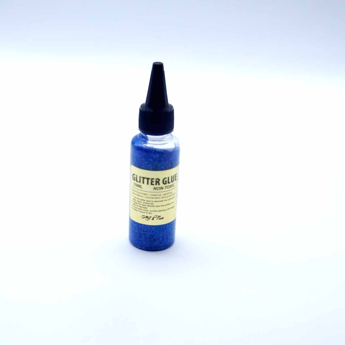 AAC Glitter Glue Round Small 50ml Blue Color SKU 51106