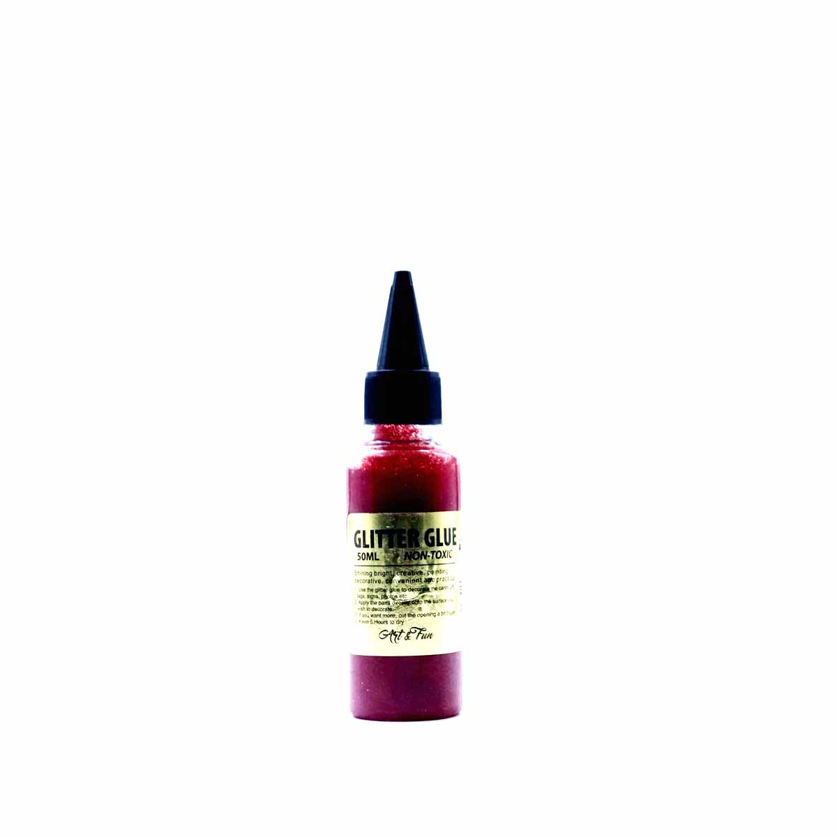AAC Glitter Glue Round Small 50ml Red Color SKU 51109