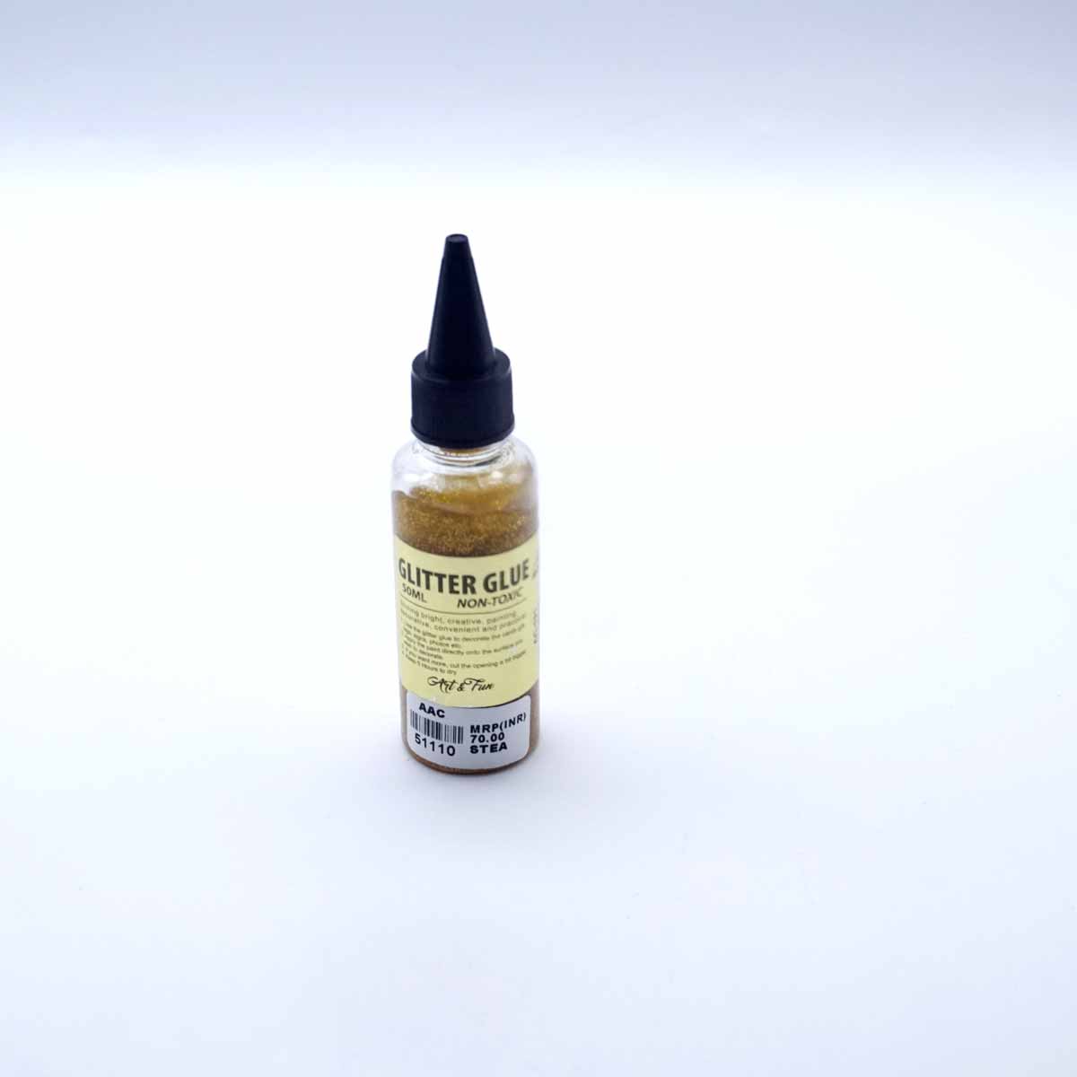 AAC Glitter Glue Round Small 50ml Gold Color SKU 51110