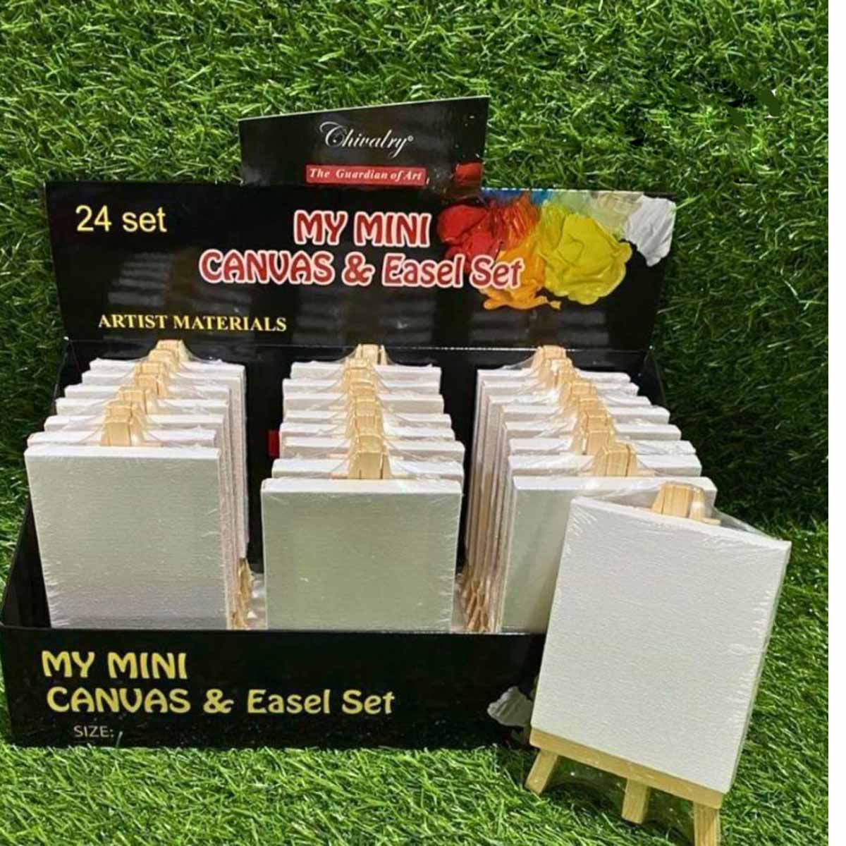 AAC 4Mini Canvas & Easel Set Plain SKU 51150