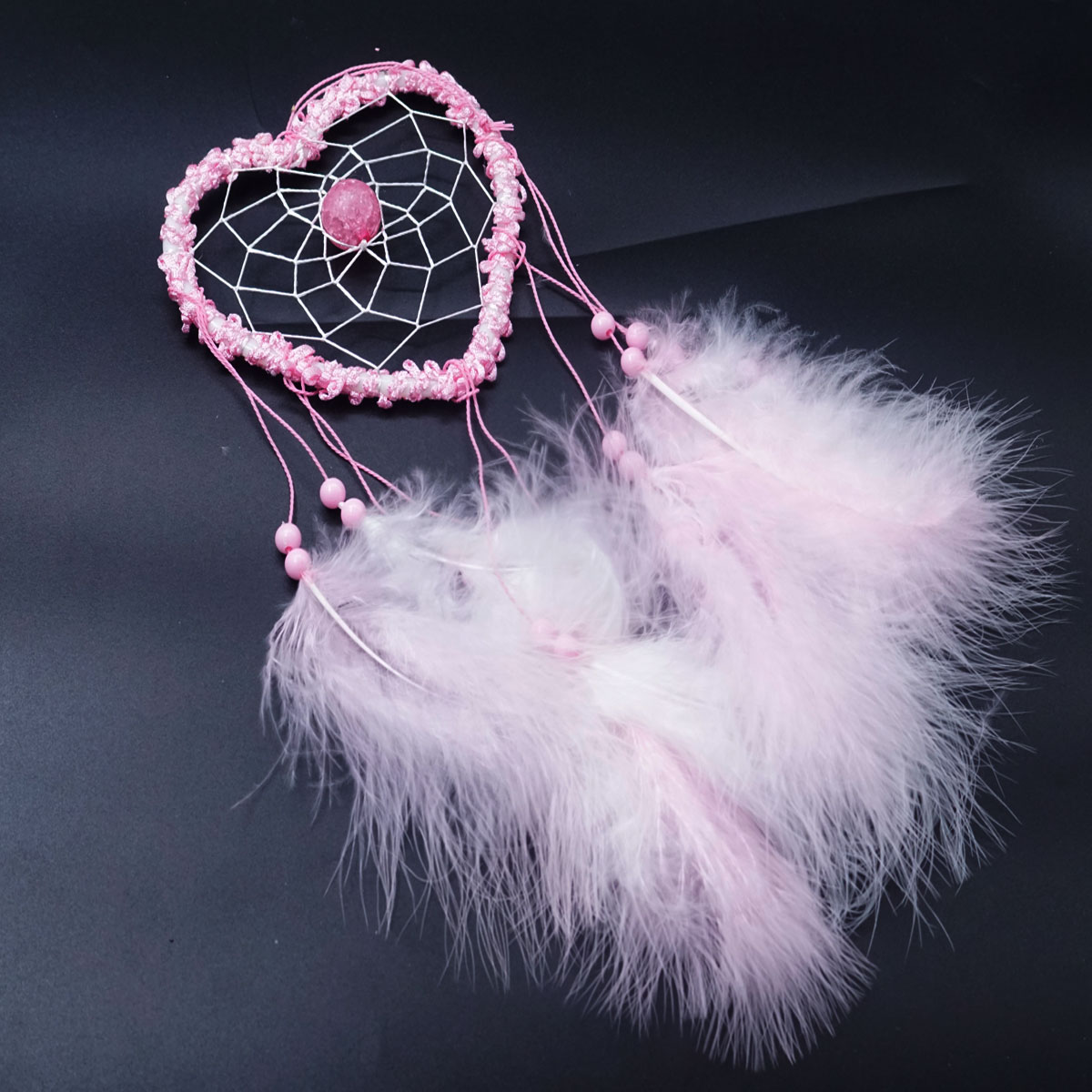Penhouse.in 44m Heart Design with Stone Dream Catcher Pink with White Color SKU 51271