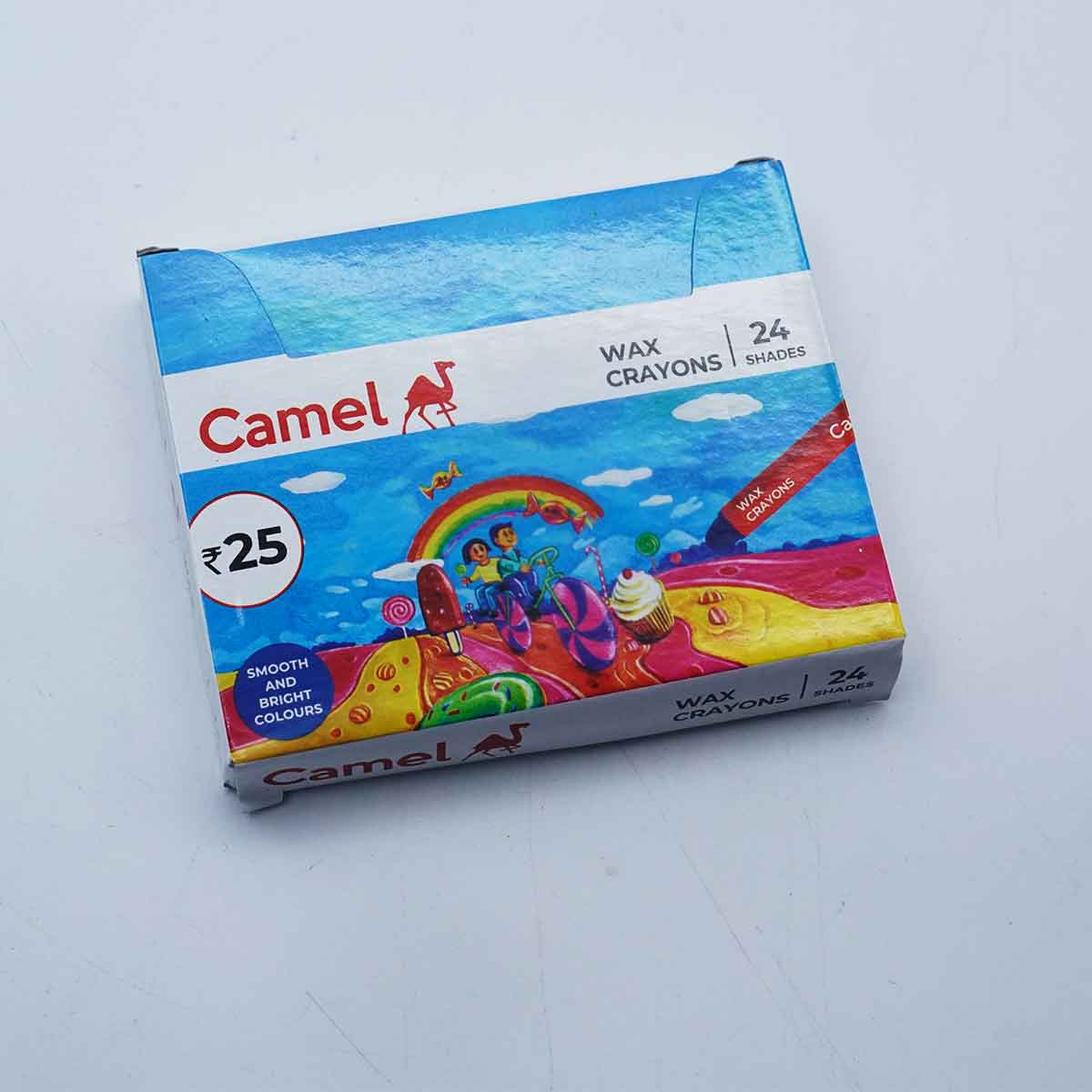 Camlin Wax crayons 24  Shades Smooth & bright Color  SKU 51355